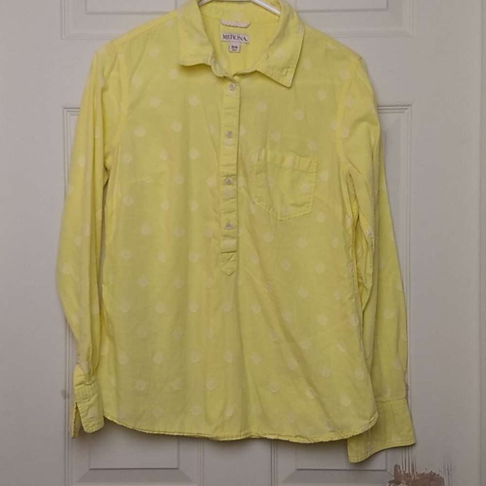 Merona long sleeve yellow blouse, Med